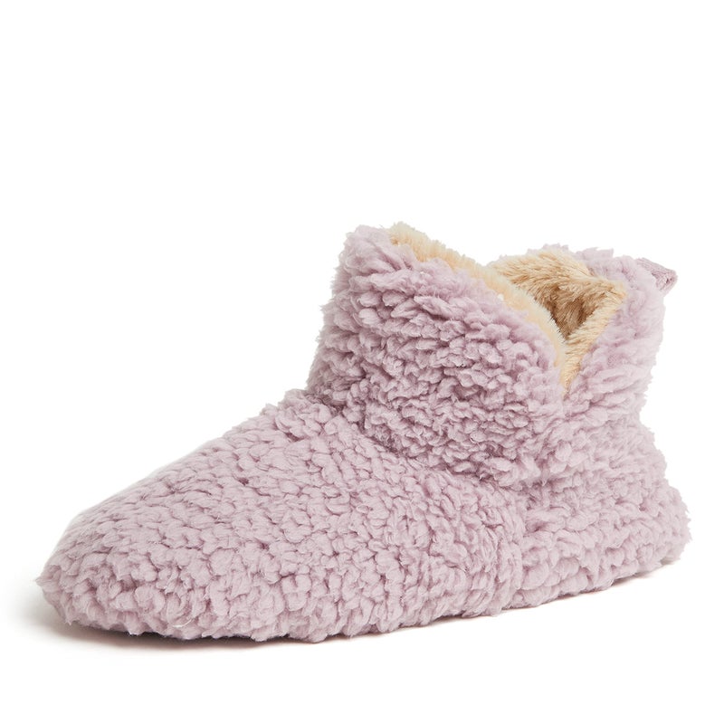 Dearfoams Women's Chelsea Faux Fuzzy Sherpa Indoor House Bootie Slipper, Elderberry, X-Large - Image 1